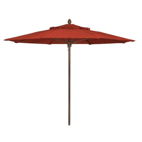 Fiberbuilt Lucaya Terracotta Marine Umbrella With Champagne Bronze 9'