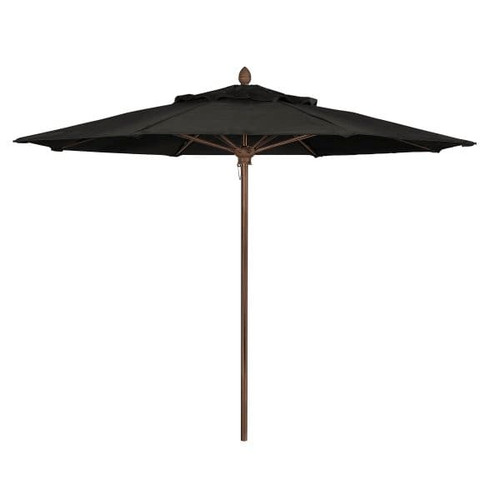 Fiberbuilt Lucaya Black Marine Umbrella With Champagne Bronze 9'