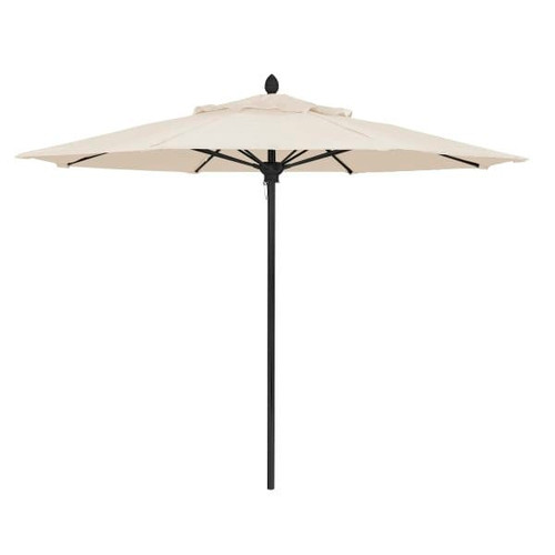 Fiberbuilt Lucaya Natural Marine Umbrella With Black Pole 9'