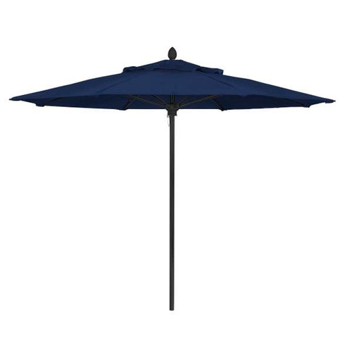 Fiberbuilt Lucaya Captains Navy Marine Umbrella With Black Pole 9'