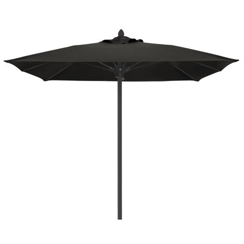 Fiberbuilt Riva Black Acrylic Umbrella With Black Pole 6'