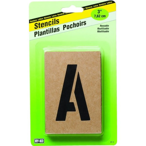 Hy-Ko 3" Stencil Kit, 1 Letter/Number/Special, W/1 Extra Letter A, E, O, R And S