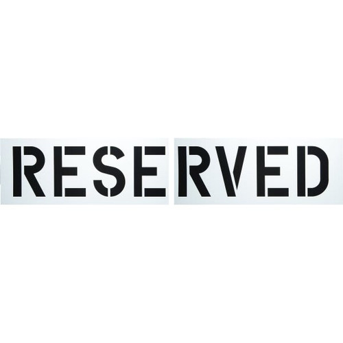 Hy-Ko "Reserved" Parking Lot Stencil, 12" Letters, 80 X 16"