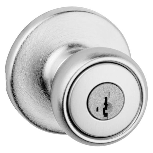 Kwikset Tylo Satin Chrome Keyed Entry Door Knob Smartkey Security 94002-870