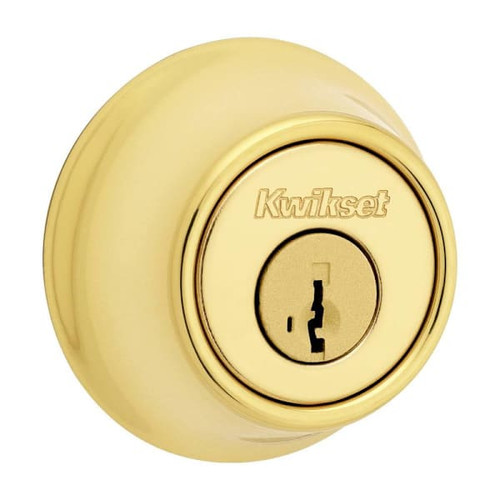 Kwikset 665 Series Polished Brass Double Cylinder Deadbolt With Smartkey Security 96650-540