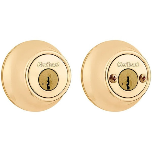 Kwikset 665 Series Polished Brass Double Cylinder Deadbolt Smartkey Security 96650-540