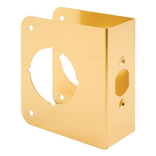 Defender Security 1-3/4in 4-1/2in Brass Lock Door Enforce,2-1/8in,2-3/8in U 9556