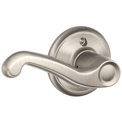 Schlage Residential F Ser Dmy Rt Hand Satin Nickel Clear Finish Flair Lever F170 FLA 619 RH