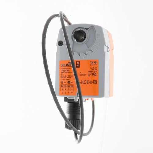 Belimo Motor,actuator, Spring Return, 22 In-Lb, 2-10vdc, 24vac, 24vdc TFB24-SR