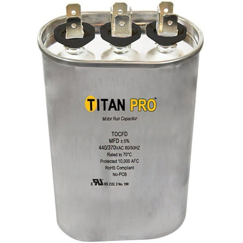 Packard Titan Pro Run Capacitor 15+5 Mfd 440/370 Volt Oval, Box Of 10 TOCFD155