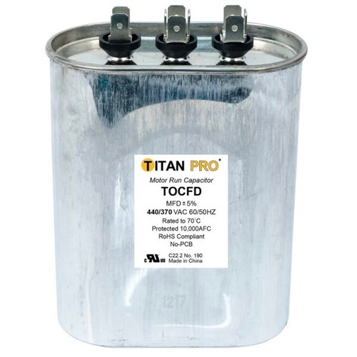 Packard Titan Pro Run Capacitor 45+5 Mfd 440/370 Volt Oval, Box Of 5 TOCFD455