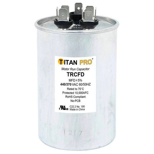 Packard Titan Pro Run Capacitor 40+3 Mfd 440/370 Volt Round, Box Of 5 TRCFD403