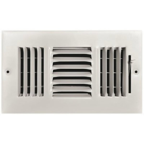 Truaire 8 In. X 4 In. 3-Way Steel Wall/Ceiling Register 103M 08X04