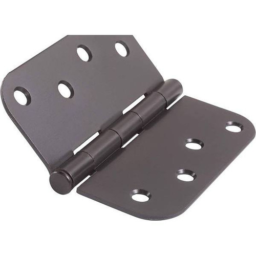 Global Door Controls 4 In. X 4 In. Steel Hinge 5/8 In. Radius (Matte Black) (2-Pack) CP4040-5/8-US19-M