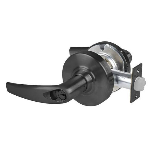 Schlage Grade 2 Storeroom Lock With Select Vandlgard, Athens Lever, Matte Black ALX80P ATH 622