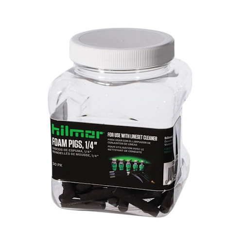 Hilmor 1/4 In. Lineset Cleaner Foam Pigs In Resealable Container,case Of 50 HLP1450