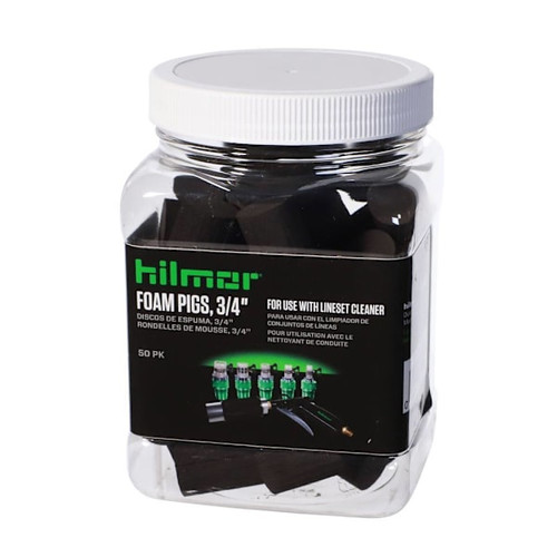 Hilmor 3/4 In. Lineset Cleaner Foam Pigs In Resealable Container,case Of 50 HLP3450