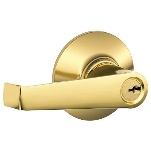 Schlage F Series Leverset 605, Non-Handed, Bright Brass Finish F51A ELA 605