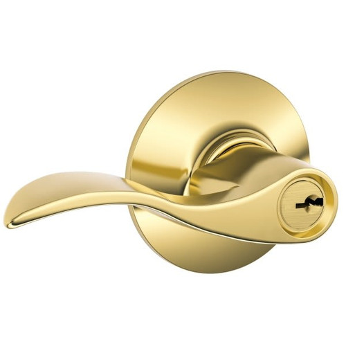 Schlage F Series Leverset 605, Non-Handed, Bright Brass Finish 2472294