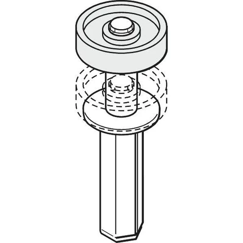 2-1/4" - 7/8" Diameter Wardrobe Bi-Fold Top Guide Metal Base, Package Of 2 828000