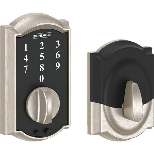 Schlage Camelot Style Touch Electronic Deadbolt, Satin Nickel BE375 CAM 619