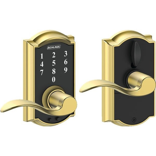Schlage Camelot Style Touch Entry Accent Lever With Flex-Lock, Brass FE695 CAM 605 ACC