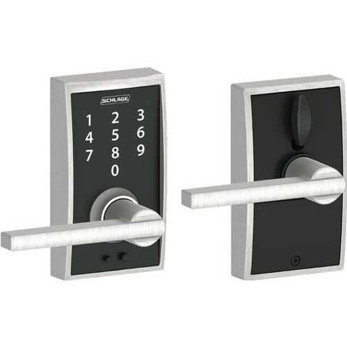 Schlage Century Style Touch Entry Latitude Lever With Flex-Lock, Satin Chrome FE695 CEN 626 LAT