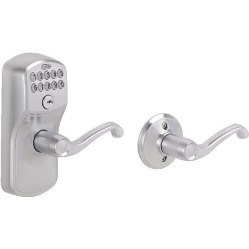 Schlage Plymouth Keypad Deadbolt With Auto Lock, Satin Nickel FE575 PLY 619 FLA