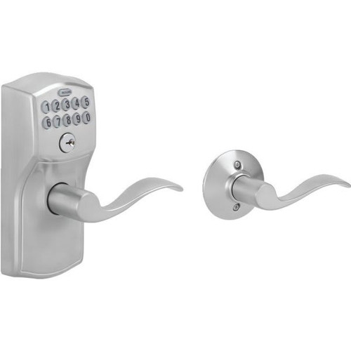 Schlage Camelot Keypad With Auto Lock, Satin Chrome FE575 CAM 626 ACC