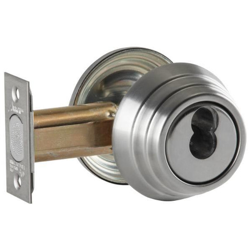 Arrow E Series Double Cylinder Deadbolt, 2-3/8 Backset, Bright Chrome