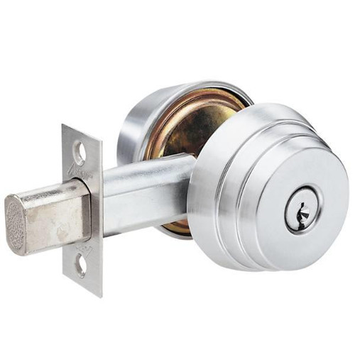 Arrow E Series  Double Cylinder Deadbolt, A Keyway, Bright Chrome