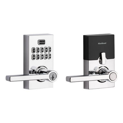Kwikset 917 Smartcode Polished Chrome Electronic Deadbolt With Halifax Lever And Smartkey Security