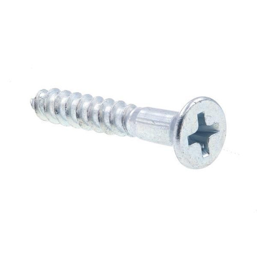 Wood Screws, Flat Head, Phillips, Zinc, Package Of 50.