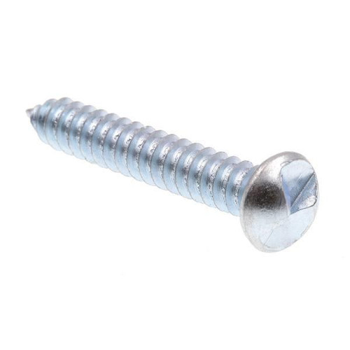 Sheet Metal Screws, One-Way, Round Head, #14, Zinc, Package Of 100