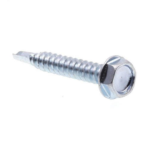 Sheet Metal Screws, Self, Indent Washer Head , Zinc, Package Of 50