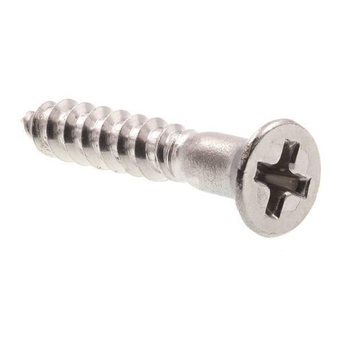 Wood Screws, Flat Head, Phillips ,ss, Package Of 25