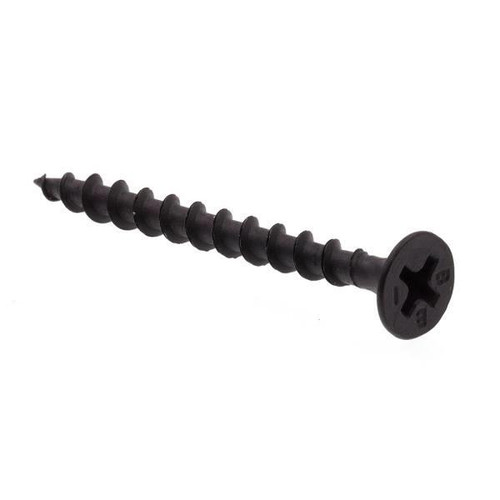 Drywall Screws, Bugle, Phillips , Black Steel, Package Of 100