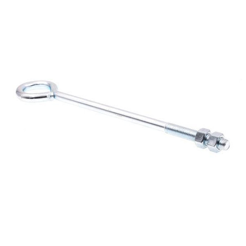Eye Bolts With Nuts, 12 In, Zinc, Package Of 10