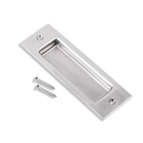 Renin Barn Door Rectangular Flush Pull, Stainless Steel