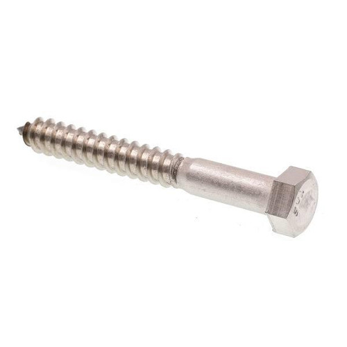 Hex Lag Scws, 4 In., Grd 18-8 Ss, Package Of 15