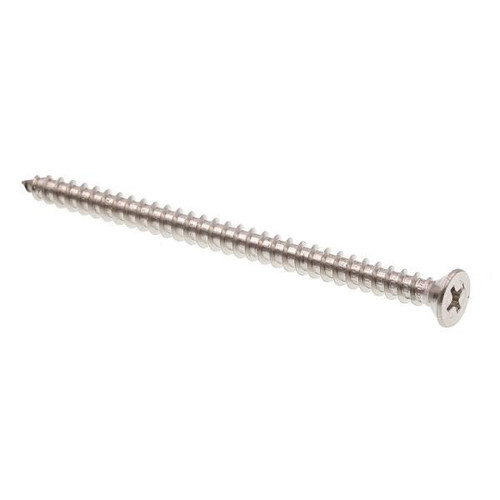 Prime Line #10 X 3 In. Self-Tapping Sheet Metal Screw, Phillips Drive, Flat Head, Stainless Steel, Package Of 100