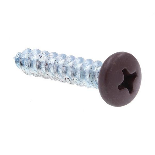 Sheet Metal Screws, Self-Tap, Phillips Drive, Brown, Package Of 25