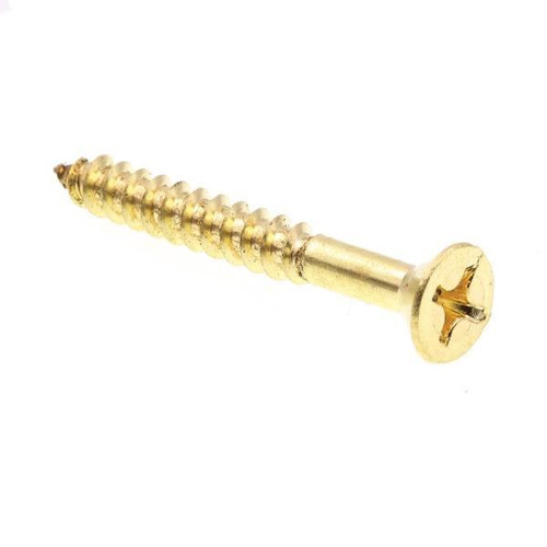 Ws, Flat Hd, Phil Dr, #14 X ., Solid Brass, Package Of 20