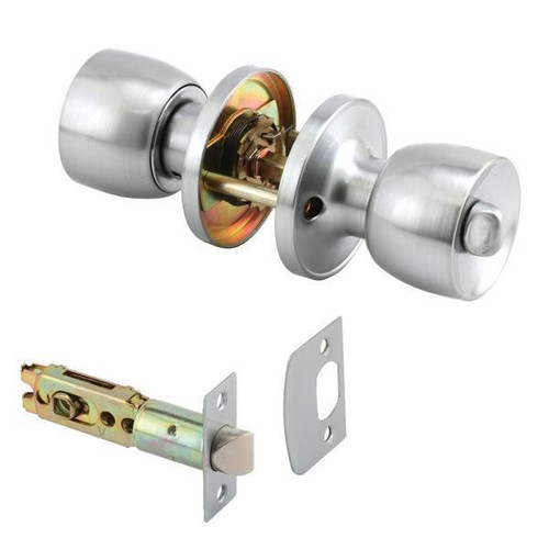 Privacy Knob, Backset, Tulip, Stn Chrm 1-Set