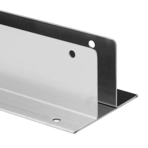 Sentry Continuous Wall Bracket, Two Ear, Fits 1/2 In. Panels, Ss, 54 In.
