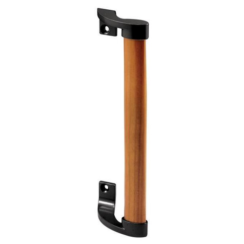 Wood Handle Blk Brackets 6-5/8 In. Holes Sliding Dr Pull