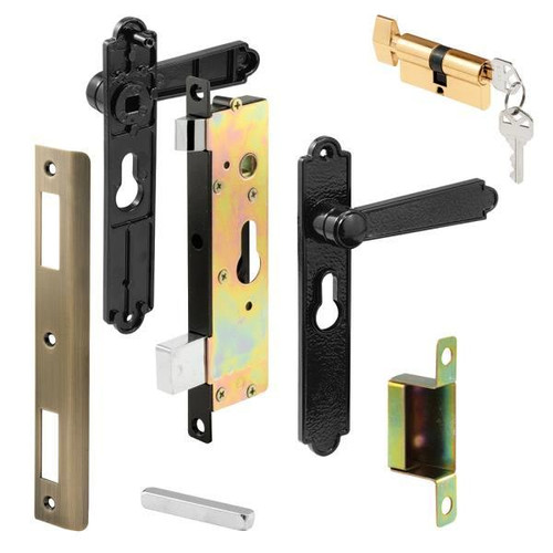 Sec Screen Or Storm Dr Lever Set, Lk Cylinder Black