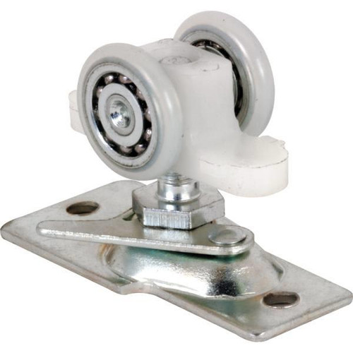 Pocket Dr Roller , 13/16in, Cnvx, Plas Tires, Stl Brkt Ball Bearings