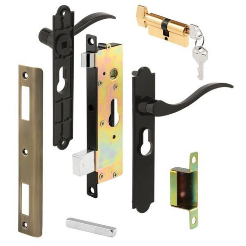 Sec Screen Or Storm Dr Lever Set, Contemporary, Black, Key