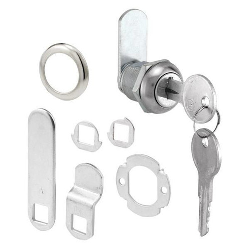 Cabinet Lk, 5/8in, W/ Stl Cams, Chrm, Key Different, Y11 Key